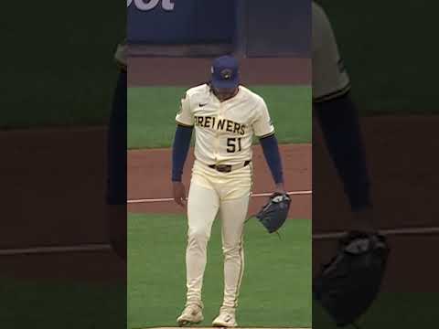 Peralta strikes out Ohtani in first AB of Game 2 #MLB #Brewers #Ohtani #Dodgers #Brewers