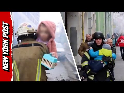 Scary Moment Russia BOMBS Ukrainian Pre-School, Children Carried Away