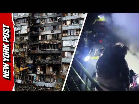 Residents Rush Out of Apartment Building as Russian Attack on Kyiv Kills Three, Injures 29