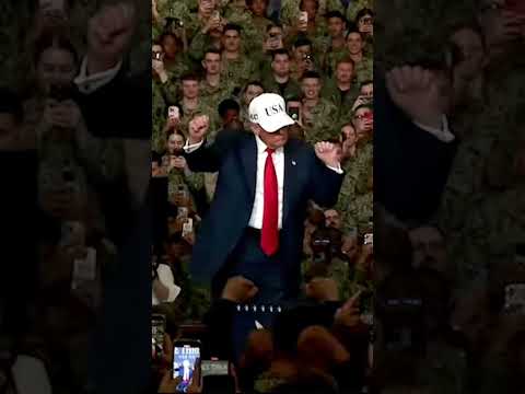 Watch Trump Break Into YMCA Dance with Cheering US Troops in Japan #shorts