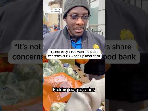 ‘It’s not easy’: Fed workers share concerns at NYC pop-up food bank