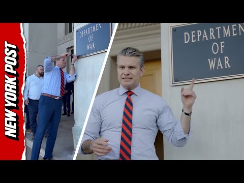 Watch Pete Hegseth Screw in New Sign Pentagon: ‘Deadly Serious About the Name Change’