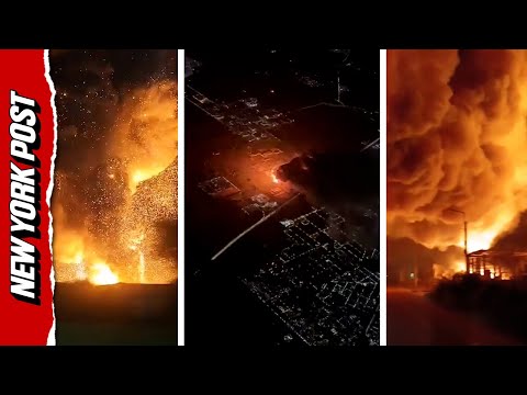Huge Fireball Explosion in a Buenos Aires Industrial Complex Captured From Land and Air