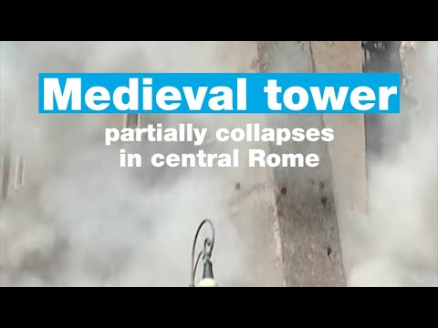 Medieval tower partially collapses in central Rome • FRANCE 24 English