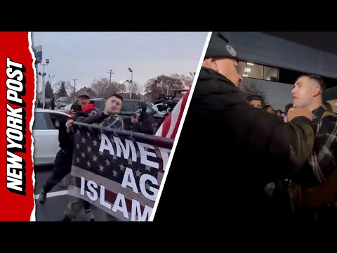 Pardoned January 6 Rioter Jake Lang Decked During Anti-Islam Rally