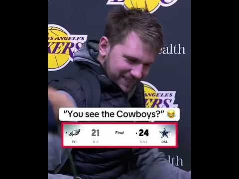 Luka Doncic before leaving his post game presser 😂💙