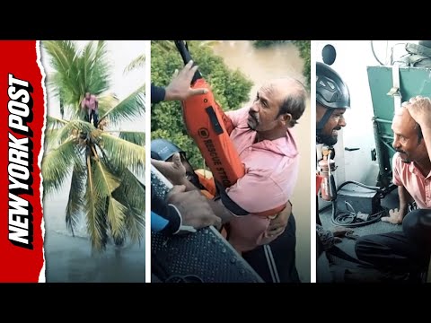 Sri Lankan Man Spends the Night in a Palm Tree to Escape Floodwaters