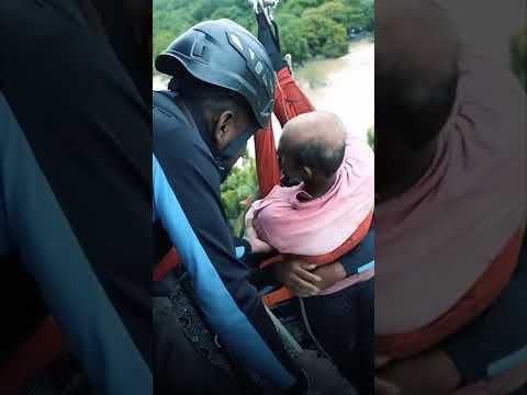 Sri Lankan Man Spends the Night in a Palm Tree to Escape Floodwaters #shorts