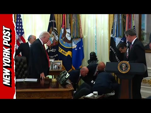 Wild Moment Drug Executive DROPS to the Floor During Live Trump Presser, Camera Cuts Out