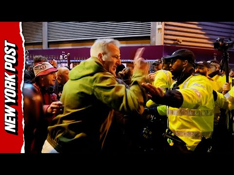 Soccer Fans Clash With Police During Europa League Match