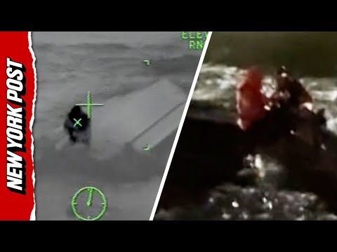 US Coast Guard Rescue Father and Son From Frigid Waters