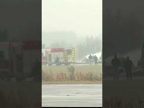 Private jet BURSTS into flames during North Carolina landing #shorts