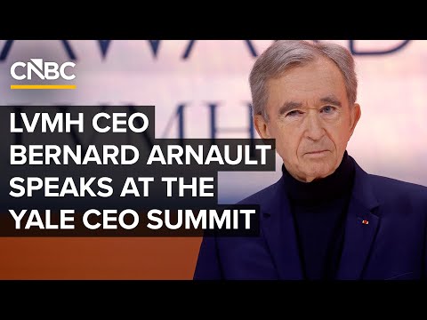 LVMH CEO Bernard Arnault speaks to CNBC’s Sara Eisen at the Yale CEO Summit