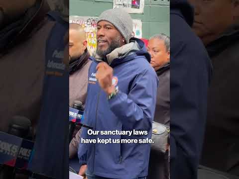 Immigration supporters rally against ICE actions in NYC #shorts