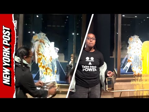 Protesters Throw Crumble And Custard At Crown Jewels