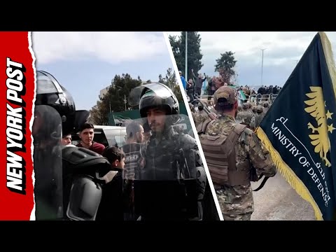 Drone Over Massive Gathering and Military Parade in Syria For Anniversary of Assad’s Fall