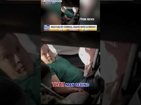 SHOCKING video: Pickup truck flies off California overpass #shorts #foxnews #viral