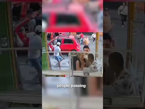 Watch Man Hide Behind Wall While Female Companion Fights Armed Robber Alone #shorts