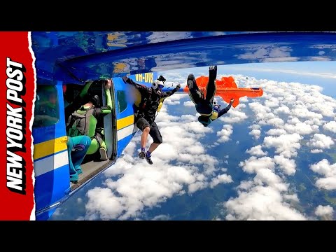 Watch Skydiver’s Parachute Get Hooked on Plane’s Tail — Leaving Him Dangling 15,000 Feet in the Air