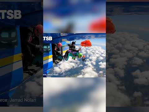 Skydiver’s Parachute Gets Hooked on Plane’s Tail, Leaving Him Dangling 15K Feet in the Air #shorts