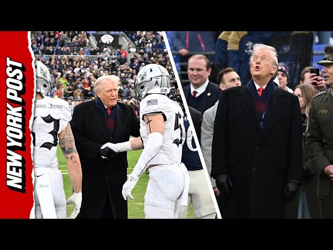Crowd Goes Crazy as Trump Takes the Field for Army-Navy Coin Toss
