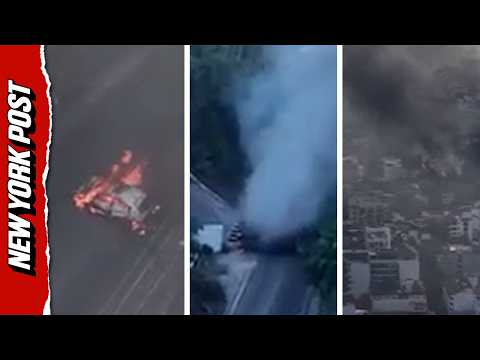 Raging Fires and Billowing Smoke, Drone Footage Shows Cartel Violence Hitting Puerto Vallarta