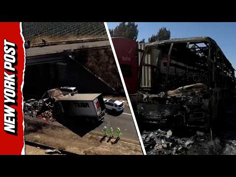 Highway Blockaded With Burning Vehicles After Mexican Cartel Violence