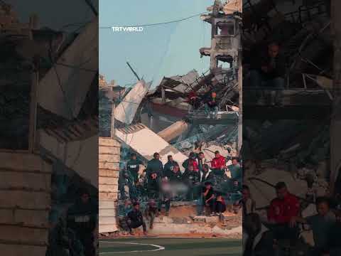 Gaza’s footballers continue to play despite the destruction around them