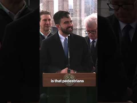 Mamdani announces redesign of bike lanes on Brooklyn Bridge #shorts