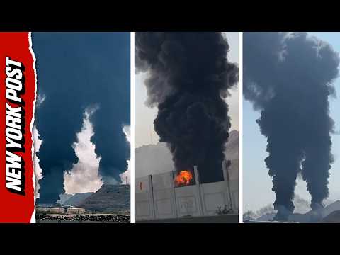 Stacks of Black Smoke Rising Over UAE Following Drone Interception