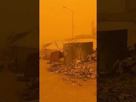 Eerie Orange-Tinted Dust Storm Engulfs Gaza #shorts