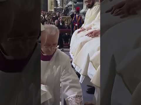 Pope Leo Performs Sacred Easter Foot Washing Ritual #shorts
