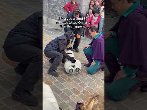 Olaf Takes a Tumble: Disney Robot Malfunctions on Debut #shorts