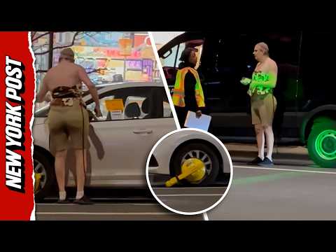 Half Naked Drag Queen Runs Out To Save Their Car From Police