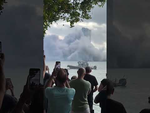 Miami Hotel Demolished In Controlled Implosion #shorts