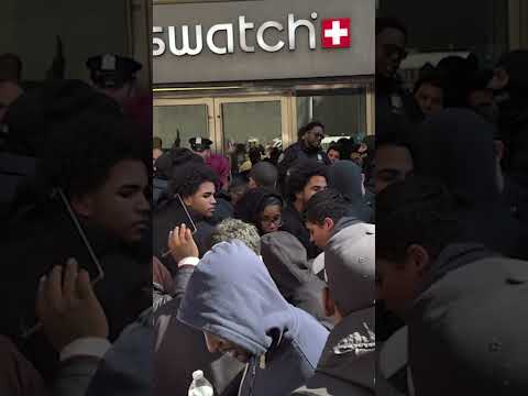 Swatch Drop Creates Mass Chaos in NYC, Forcing Store to Close #shorts