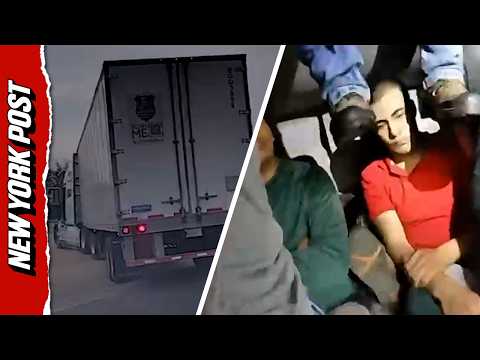 Moment 20 Illegal Immigrants Are Found Packed in a Truck in Texas