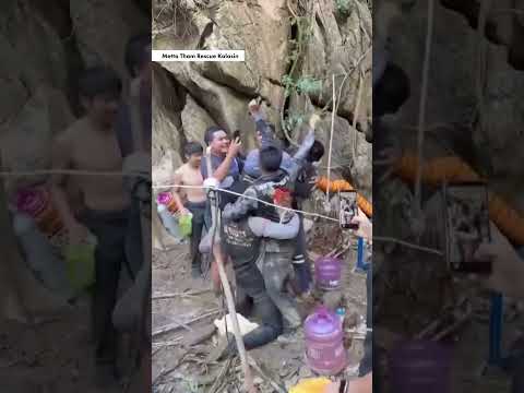 Race Against Time: Villagers Trapped in Flooded Laos Cave #shorts