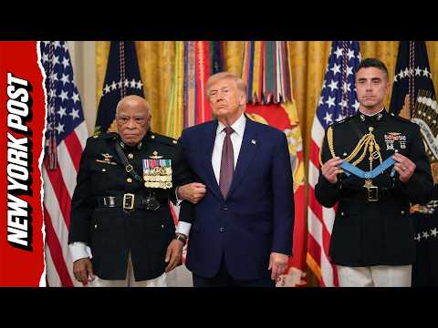 Emotional Moment Trump Links Arms With 88-Year-Old Vet During Medal of Honor Ceremony
