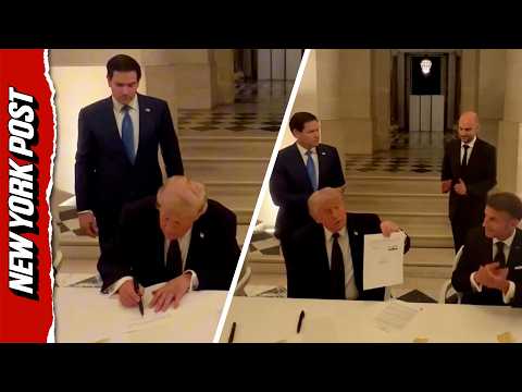 French President Shares New Angle of Trump’s Historic Iran Deal Signing