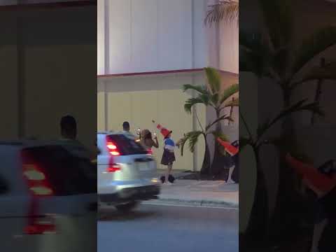 Scottish and Brazilian fans UNITE in Miami to place traffic cone on pole #shorts