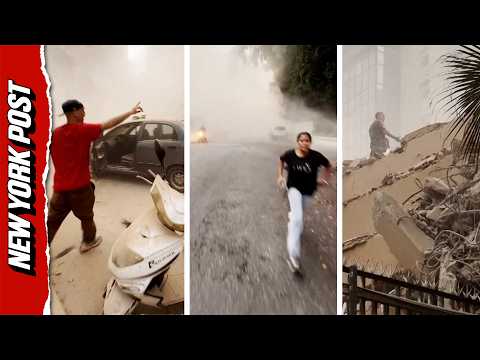 Venezuelans Run in and out of Apocalyptic Dust Clouds in Immediate Earthquake Aftermath