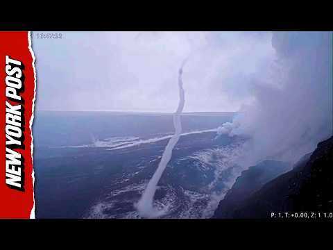 Stunning Video Captures Whirlwind Forming Over Erupting Kilauea Volcano