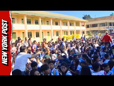 Students Cry Out and Run for Safety as Powerful 7.8 Earthquake Hits Philippines School