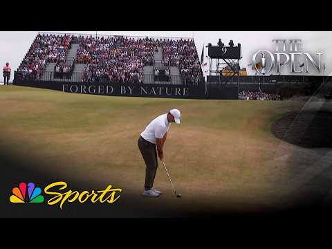 Rory McIlroy chips in for BRILLIANT eagle on ninth hole | The 154th Open Championship | NBC Sports