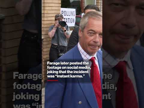Instant Karma: Driver Crashes Moments After Yelling at Nigel Farage #shorts