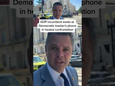GOP incumbent swats at Democratic tracker’s phone in heated confrontation