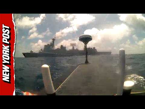 Sea Drone Captures Rare Close-Up of Chinese Warship Near Philippines