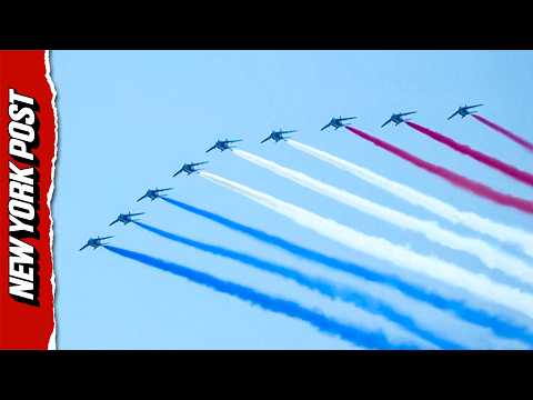Jets Show Off Trail of Red, White, And Blue Streaks Above NYC in STUNNING Display For America 250