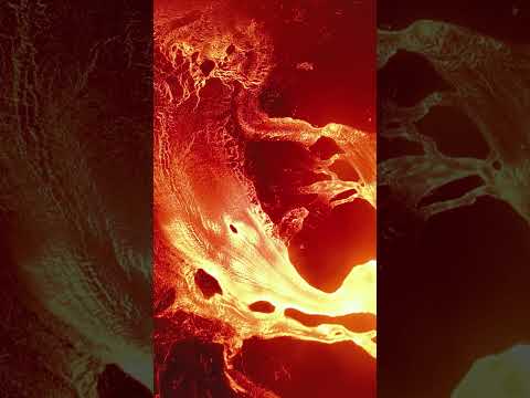 Fiery Volcano Eruption Caught on Drone in Unreal Footage #shorts
